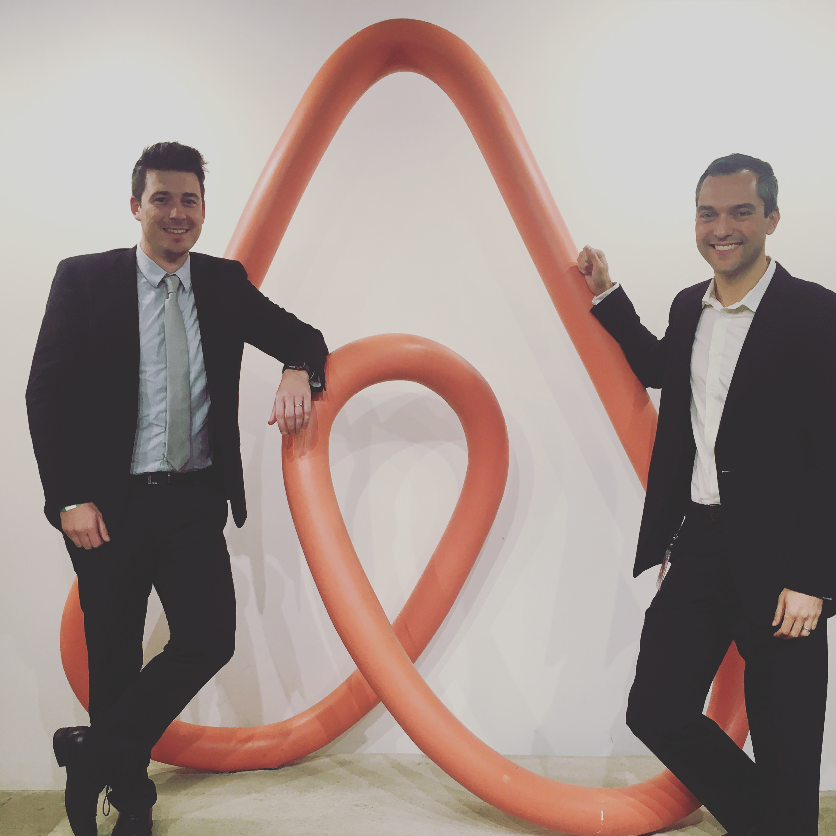 Jeff Hodnett at Airbnb's SF headquarters with Airbnb Co-Founder Nate Blecharczyk